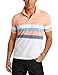 Nautica Men's Slim Fit Stripe Ox Shirt, Suncoast Orange, Large