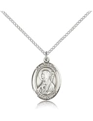 .925 Sterling Silver Saint St. Brigid of Ireland Medal Pendant 3/4 x 1/2 Inches Infants/Ireland-8123- Comes with a .925 Sterling Silver Lite Curb Chain Neckace And a Black velvet Box