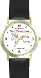 Habit 1 - Be Proactive (Spanish Text) - DELUXE TWO-TONE WATCH from THE 7 HABITS - WATCH COLLECTION BY WATCHBUDDY&reg; - Arabic Numbers - Black Leather Strap-Size-Children's Size-Small ( Boy's Size & Girl's Size )