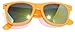 Vintage Retro Classic Mirror Reflective Revo Lens Wayfarer Style Sunglasses - 80's Fashion - Mens or Womens - Over 20 Colors Available (Mirror Lens - Orange Frame)