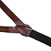 CTM® Mens Leather Button-End 1 Inch Suspenders