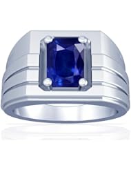 Platinum Emerald Cut Blue Sapphire Solitaire Ring (GIA Certificate)