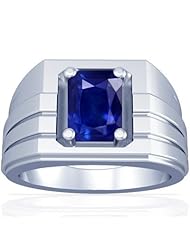 18K White Gold Emerald Cut Blue Sapphire Solitaire Ring (GIA Certificate)