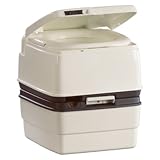 Thetford 25112 Porta Potti 365 White/Dove Brown Level Gauge and Lid Latch with Piston Pump Flush