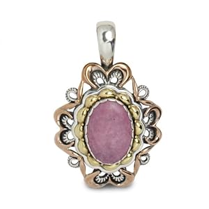 Relios Mixed Metal Rhodonite Statement Pendant Enhancer