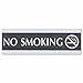 Century Series Office Sign, NO SMOKING, 9 x 3, Black/Silver
