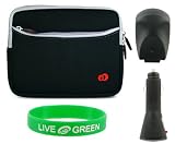 3n1 Combo Non-OEM Amazon Kindle 2 Dual Pocket Sleeve Case with Black USB Car and Wall Charger