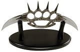 Double Blade Brass Knuckle Style Knife with Stand