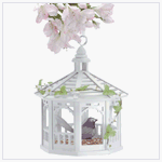 White Gazebo Wood Birdcage Bird Cage Feeder by 
