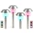 4 X SOLAR S/ STEEL COLOUR CHANGING GARDEN LIGHTS