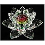 Rainbow Crystal Lotus Flower Feng Shui Home Decor 3" X 3" X 2" (1, 3 IN)