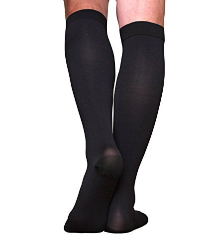 Triomphe Stockings Graduated Compression 20-30 mmHg Travel Socks, Black (Extra Large) - Best For Running, Sports, Crossfit, Flight Travel (Men & Women), Nurses, Maternity Pregnancy, and Shin Splints