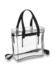 Beauty: Deluxe Clear 12 x 12 x 6 Tote Bag with Adjustable Shoulder Strap and Handles - Clear Handbags & More