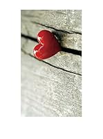 Huella deco Alfombra Bañada en Vinilo (Gris/Rojo)