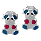 Sterling Silver Child Teddy Bear Earrings