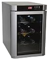Haier HVUE06ABS 6-Bottle Capacity Wine Cellar, Black and Silver