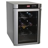 Haier HVUE06ABS 6-Bottle Capacity Wine Cellar, Black and Silver