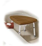 `Teak K.D. Adj. Height Bath Stool Attractive teak wood finish renown for durabilty & weathering prop