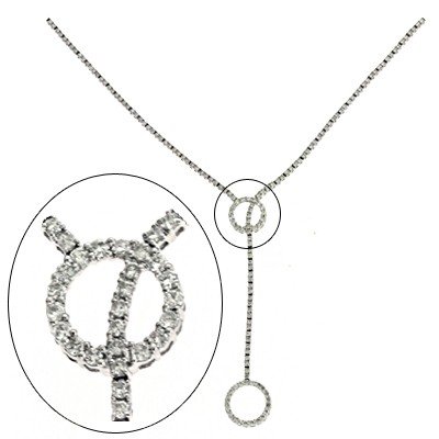 14k White Gold Diamond Necklace - JewelryWeb