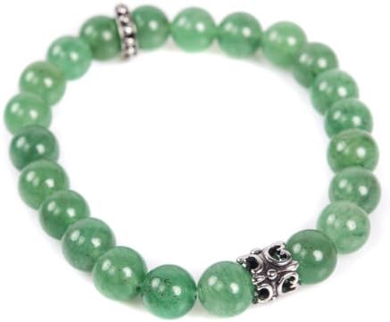 4 Season Green Nature Stone Aventurine Stretch bracelet Stainless Steel Lock