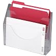 Rubbermaid Three-Pocket File Folder Organizer, Plastic, 13 x 3.5 x 11.5 Inches, Clear (96050ROS)