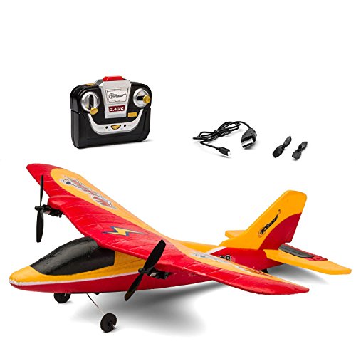 Top Race Airhawk TR-P28 2 Channel Outdoor RC Airplane, Red