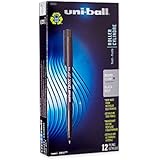 uni-ball Onyx Stick Roller Ball Pens, Micro Point, Black Ink, Pack of 12