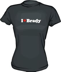 I Heart (Love) Brady Women's Tee Shirt in 6 Colors Small thru XXL