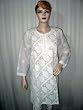 Tunic Top White Embroidered Cotton Women Kurti Small Size