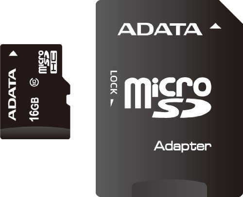 A-Data AUSDH16GCL10-RA1 16GB MicroSDHC Class 10 Flash Card with SD Adapter