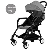 新生児折り畳み式ベビーカー傘トロリーベビーカープラム旅行ポータブル軽量ベビーカー (グレー)