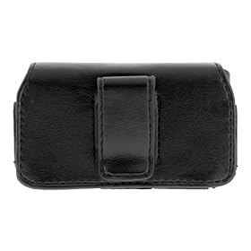 SMOOTH Black Leather WITH WINDOW Horizontal Cover Pouch Belt Clip for Motorola RAZR V3a,... by Beyond Cell