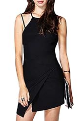 Sexy Sleeveless Round Neck Polyester Open-Back Romper/Jumpsuit/Mini Dress 