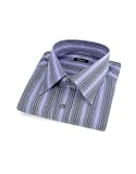 Bagutta Lavender Variegated Lines Cotton Italian Dress Shirt