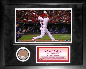 Albert Pujols unsigned St. Louis Cardinals 11x14 Custom Framed Mini Dirt Collage- MLB Hologram