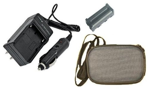 Extended Performance Replacement Battery PLUS Mini Battery Travel Charger for Specific Digital Camera and Camcorder Models / Compatible with SHARP BT-L225, BT-L225U, VR-BLN10, VR-BLN8, VL-DD10, VL-MC500, VL-MC500S, VL-MC500U, VL-MG10, VL-NZ10, VL-NZ100, VL-NZ100E, VL-NZ10E, VL-NZ10S, VL-NZ10U, VL-NZ150, VL-NZ150U, VL-NZ155, VL-NZ155U, VL-NZ50, VL-NZ50H, VL-NZ50S, VL-NZ50U, VL-NZ55, VL-NZ55U, VL-NZ8, VL-NZ80, VL-NZ80S, VL-NZ8S, VZ-100 - Includes Car Adapter and Hard Case Camera Bag