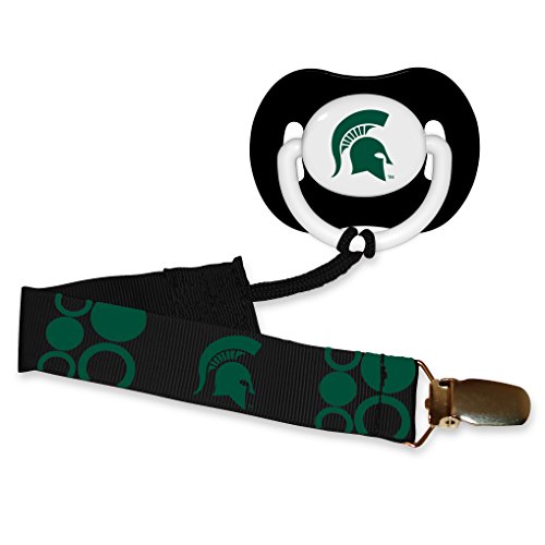 Baby Fanatic Pacifier with Clip, Michigan State University
