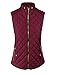 makeitmint Women's Basic Solid Quilted Padding Jacket Vest w/ Pockets Large YJV0002_Burgundy