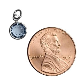 Sterling Silver Crystal March Birthstone for Mother's Charm Pendant by Charms