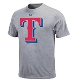 MLB Texas Rangers Youth Short Sleeve Basic Tee (Steel Heather, Large)