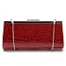 Deep Red Crocodile Textured Evening Bag Handbag
