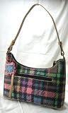 Handbags with Trendy Plaid Design & Zippered Outside Pocket