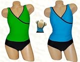 Carol Wior Slimsuit Contrast in Solids Shirred Wrap Tank Style Swimsuit RETAIL VALUE $105