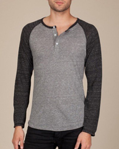 Alternative Unisex Long Sleeve Raglan Henley Shirt