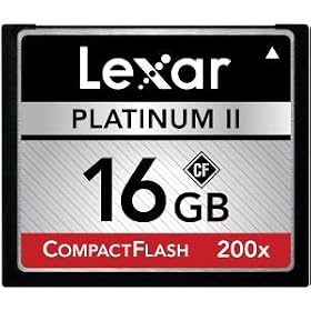 Lexar LCF16GBSBNA2002 Platinum II 16 GB CF 200x Memory Card (2-Pack)