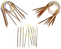 40" Inch Circular Premium Bamboo Knitting Needles by StitchBerry, 15 Set Collection (US#0 2mm - US#15 10mm)