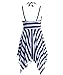 BIKMAN Navy Blue White Stripes Swim Dress Plus Size Swimwear One Piece Swimsuit