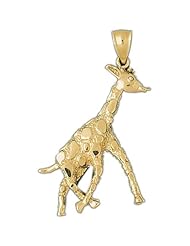 Dazzlers Solid 14k Gold Giraffe Charm Pendant Available in three colors from jewelsberry (weights: 9.9 grams only)