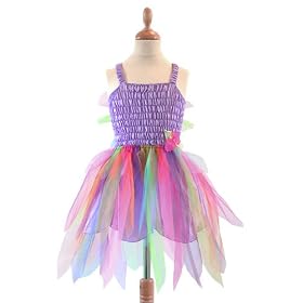 Lucy Locket - deguisement - Robe de Fée Rainbow Fairy, couleur Mauve. Taille 5 / 6 ans.