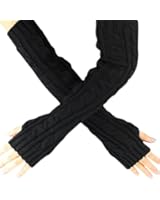 DZT1968&reg; Autumn Winter Women Girl Long Knit Fingerless Arm Warmer Gloves